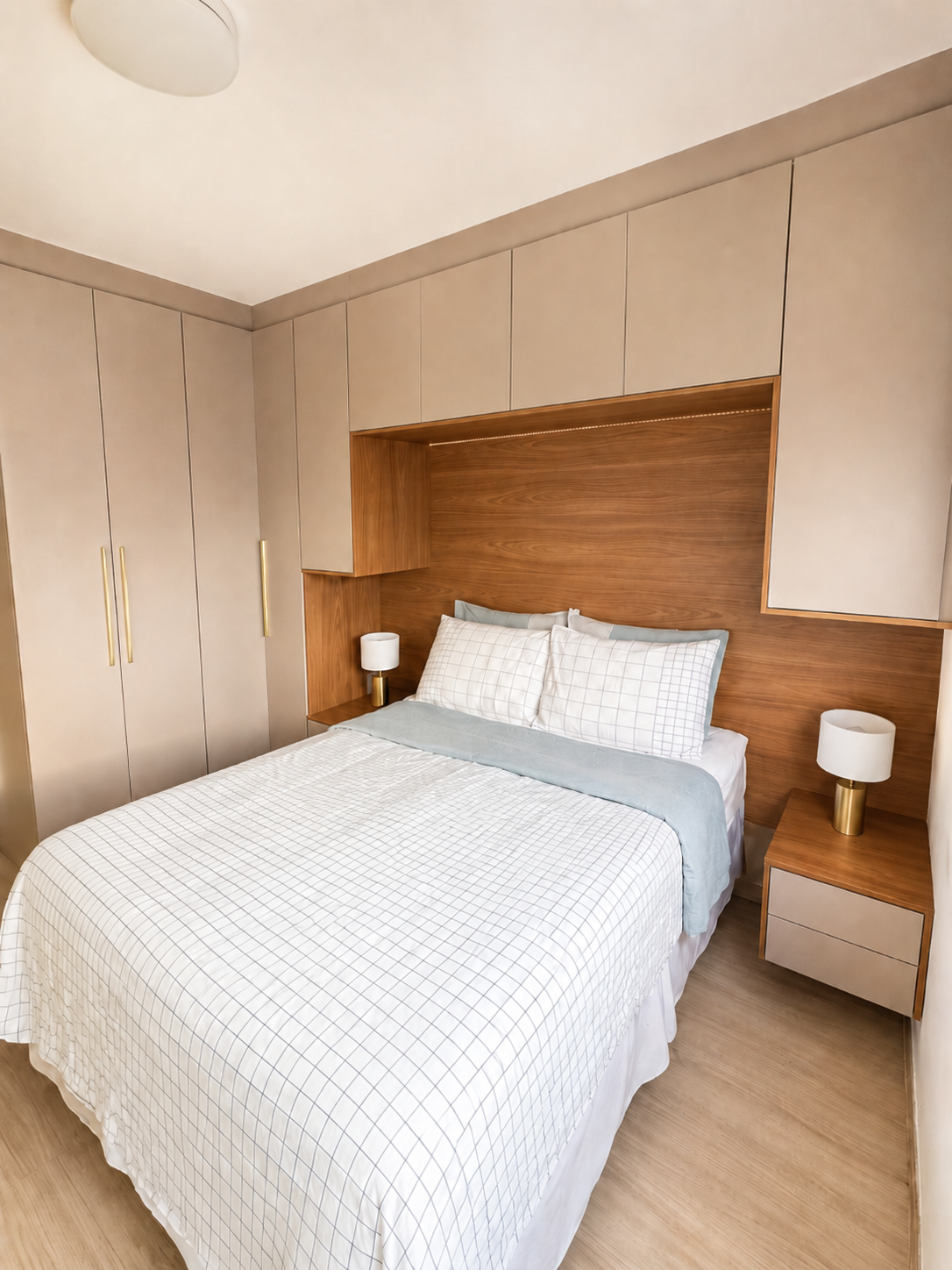Quarto planejado com linhas clean