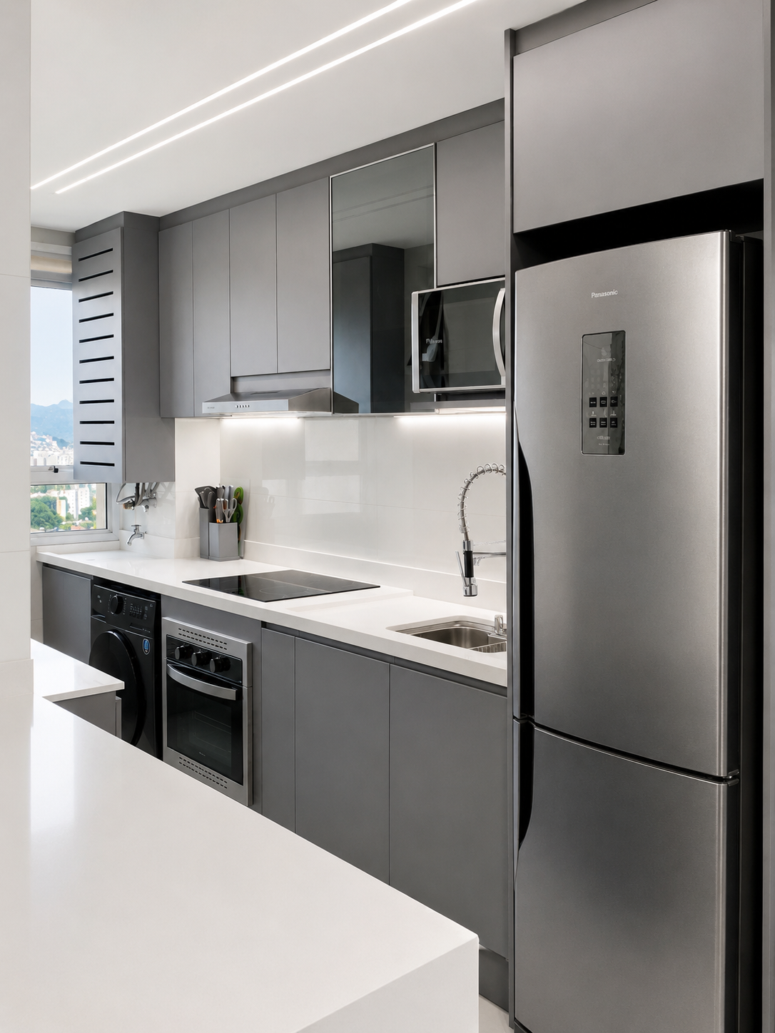 Cozinha com composição clean